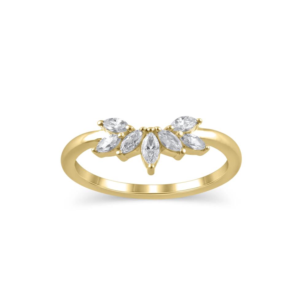Marquise-Cut Diamond Contour Band in 14K Yellow Gold (3/8 ct. tw.) – Image 1 of 3