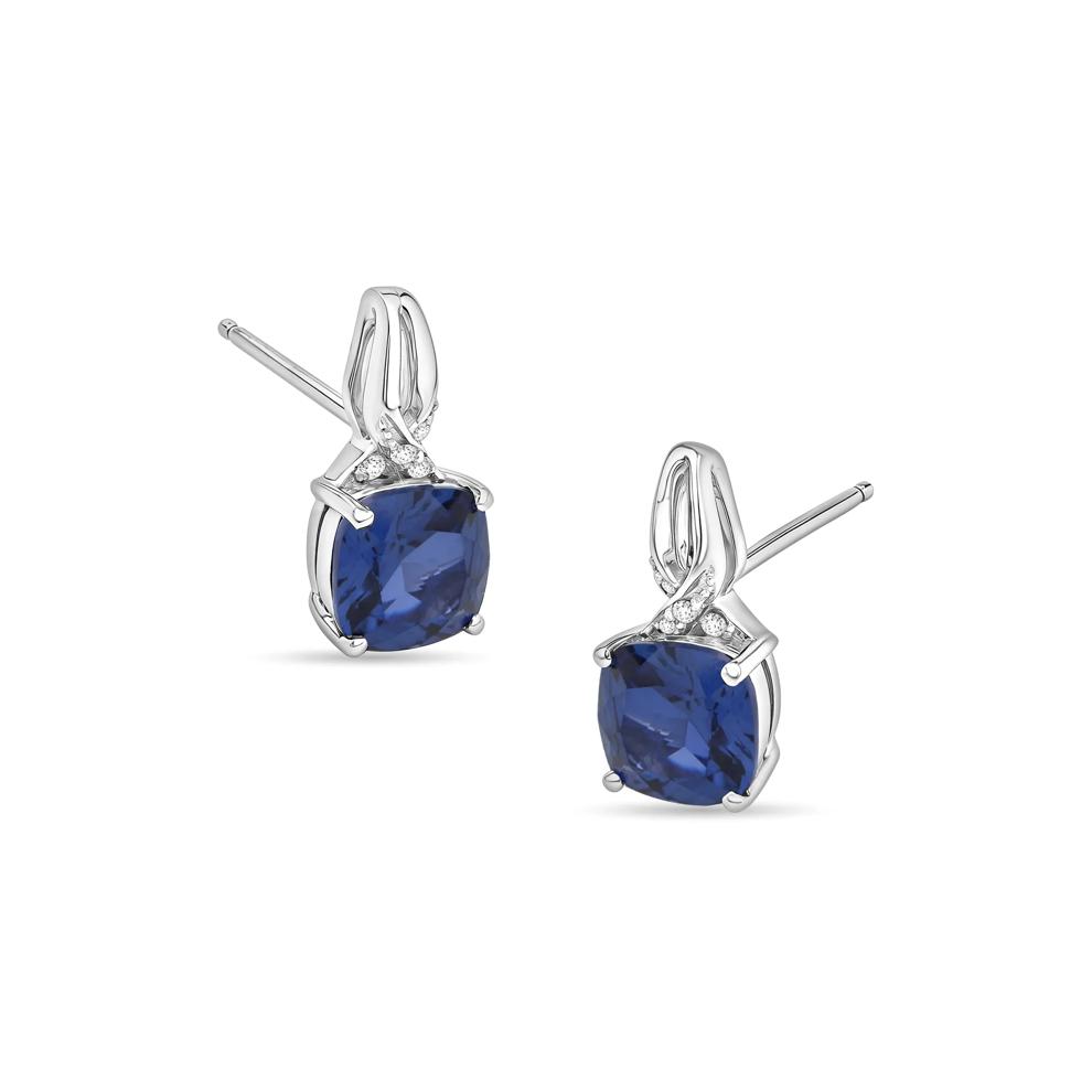 Lab-Created Blue Sapphire &amp; Diamond Accent Pendant, Earrings, &amp; Ring Boxed Set in Sterling Silver – Image 6 of 11