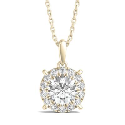 Helzberg Lab Grown Diamonds Lab Grown Diamond Round Halo Pendant in 14K Gold