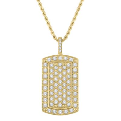 Lab Grown Diamond Men's Dog Tag in 10K Yellow Gold (2 ct. tw.)