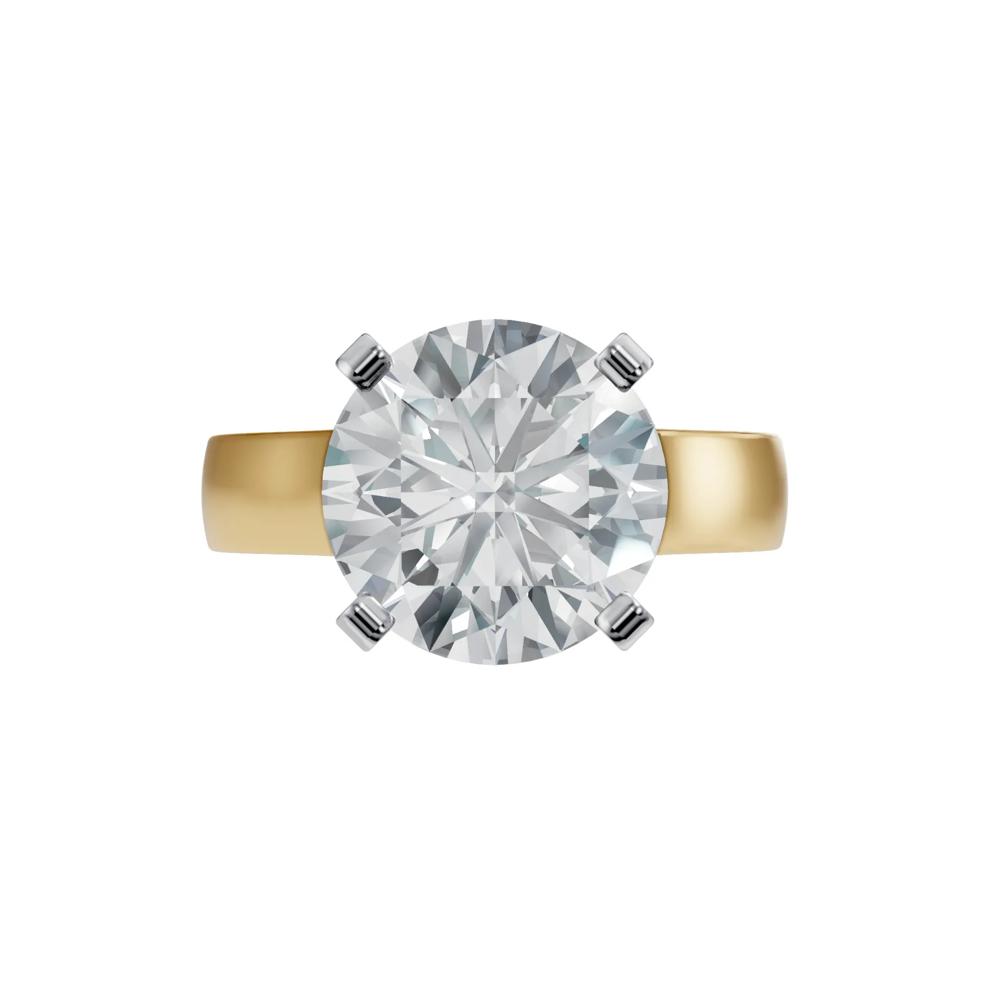 Solitaire Semi-Mount Engagement Ring in 14K Yellow Gold (Setting Only) – Image 1 of 8