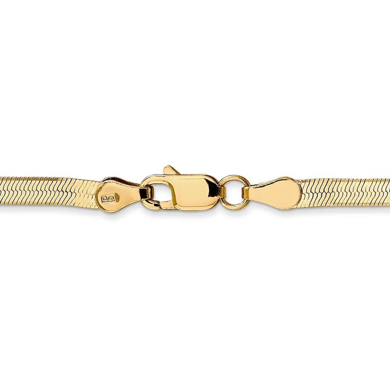 Herringbone Chain in 14K Yellow Gold, 3MM, 18&rdquo; – Image 3 of 4