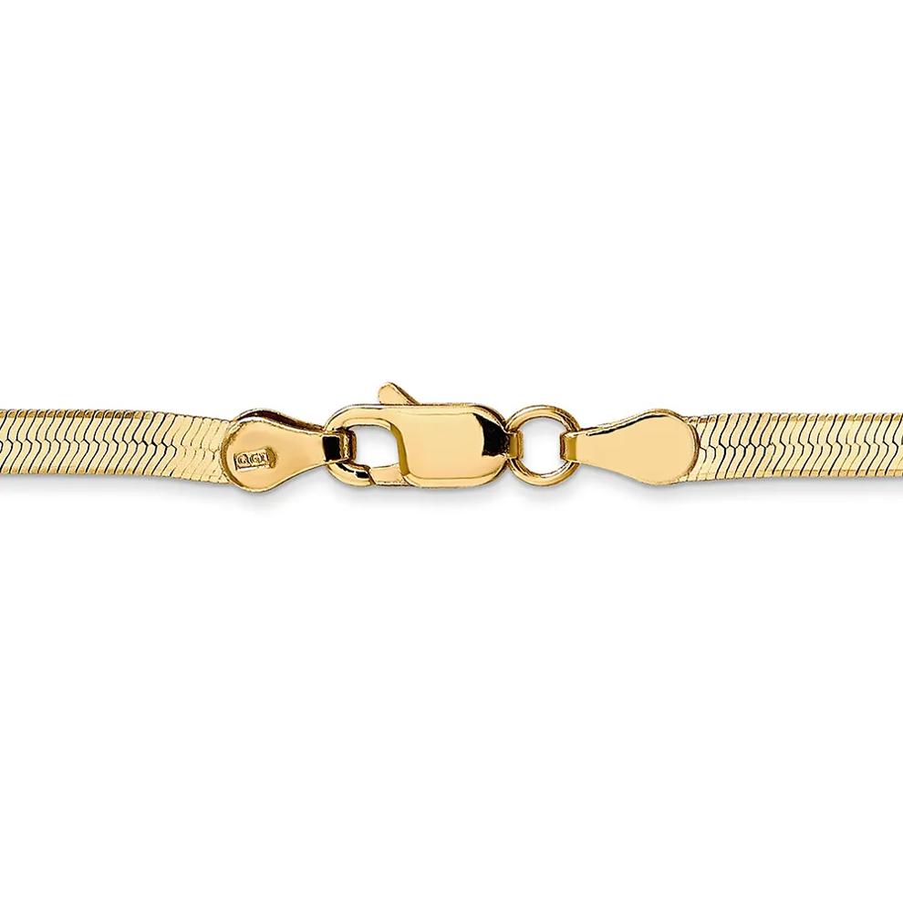 Herringbone Chain in 14K Yellow Gold, 3MM, 18&rdquo; – Image 3 of 4