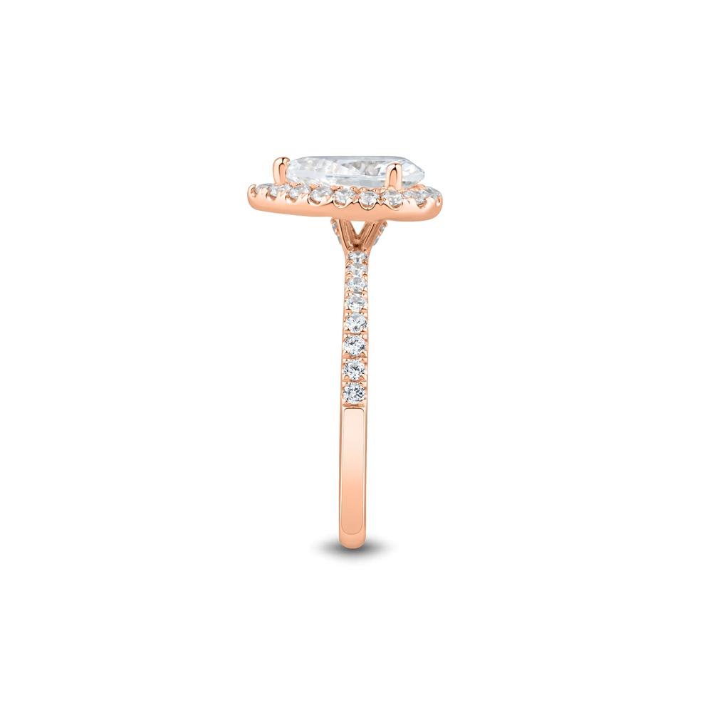Lab Grown Diamond Pear-Shaped Halo Engagement Ring in 14K Rose Gold (2 ct. tw.) – Image 3 of 3