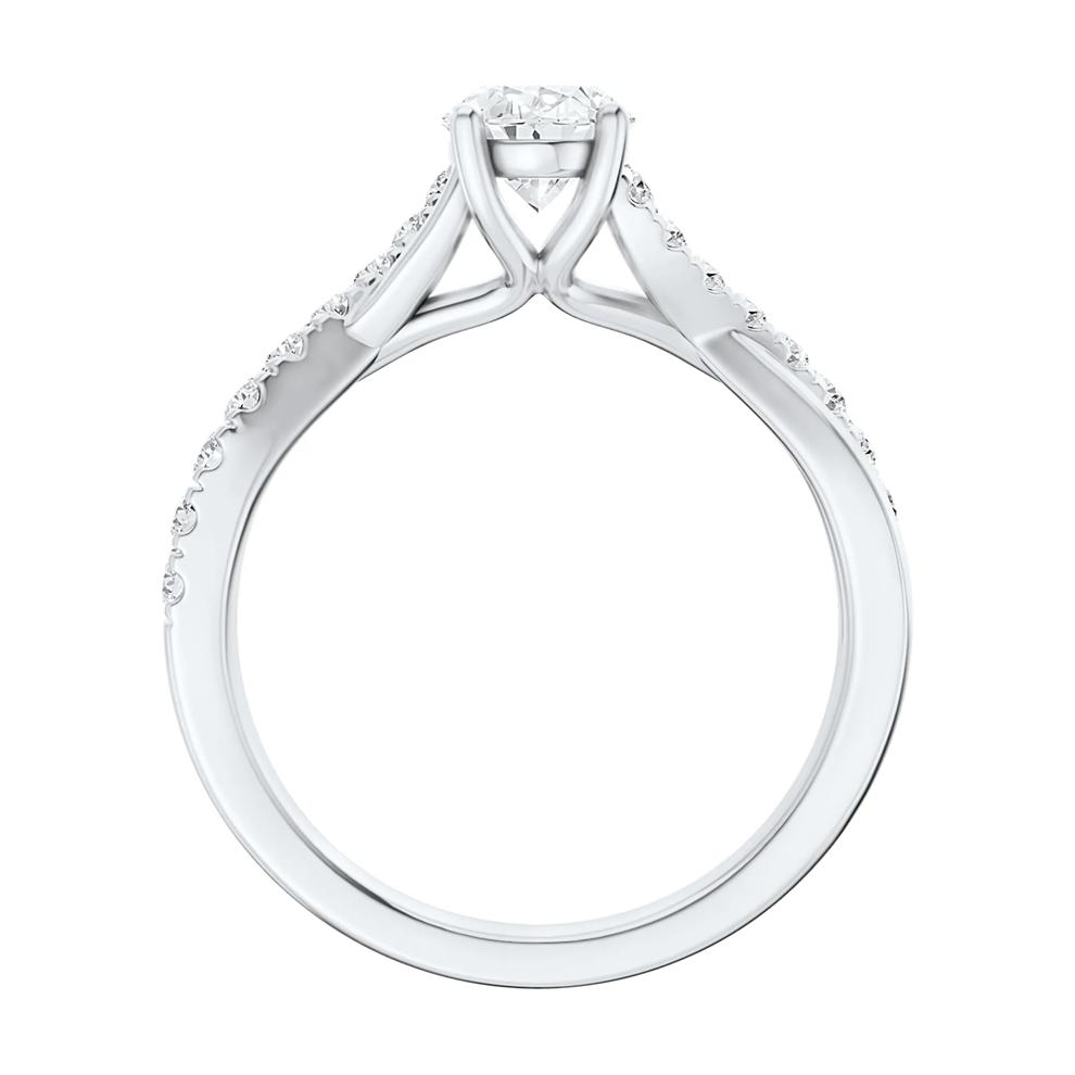 Diamond Oval Halo Engagement Ring – Image 4 of 5