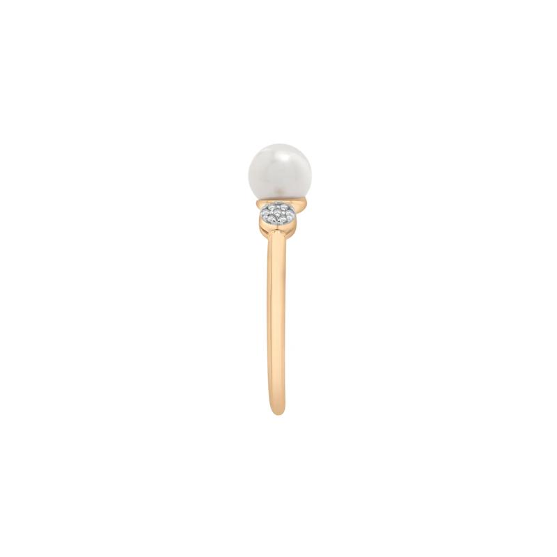 Freshwater Pearl and Diamond Acccent Open Band in 10K Yellow Gold – Image 3 of 5