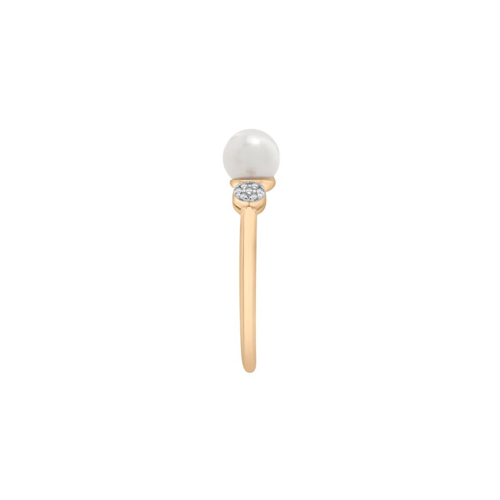 Freshwater Pearl and Diamond Acccent Open Band in 10K Yellow Gold – Image 3 of 5