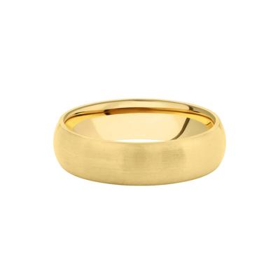 Men's Domed Wedding Band with Satin Finish in 10K Yellow Gold, 6MM