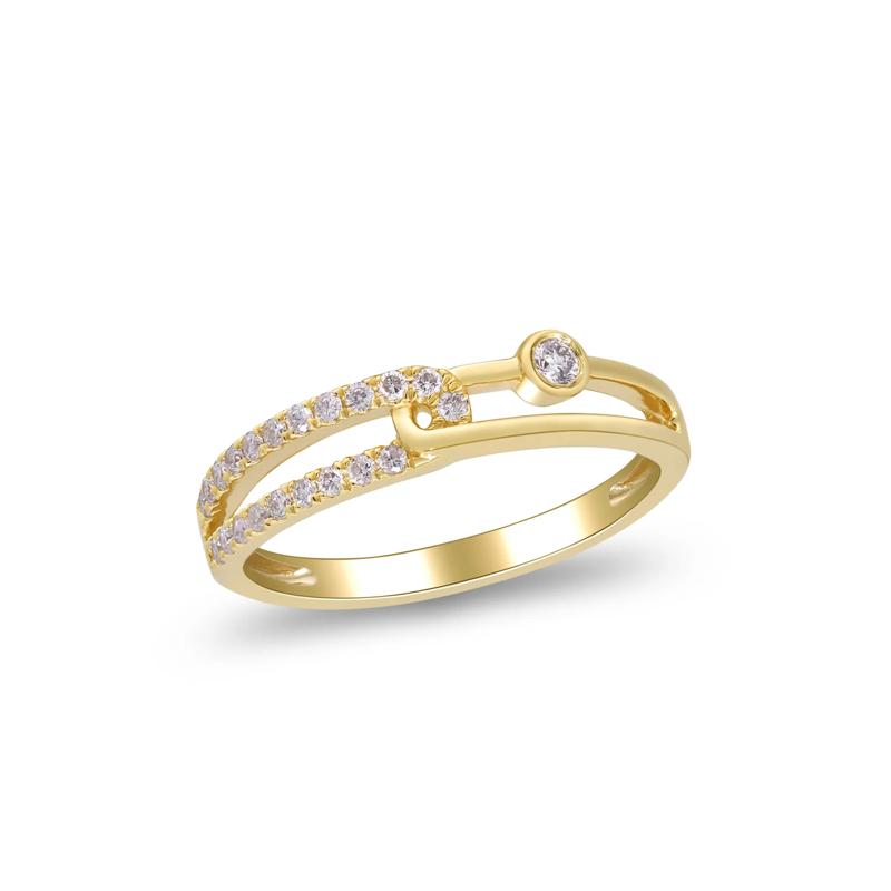 Diamond Interlocking Ring in 10K Yellow Gold &#40;1/5 ct. tw.&#41; – Image 3 of 5