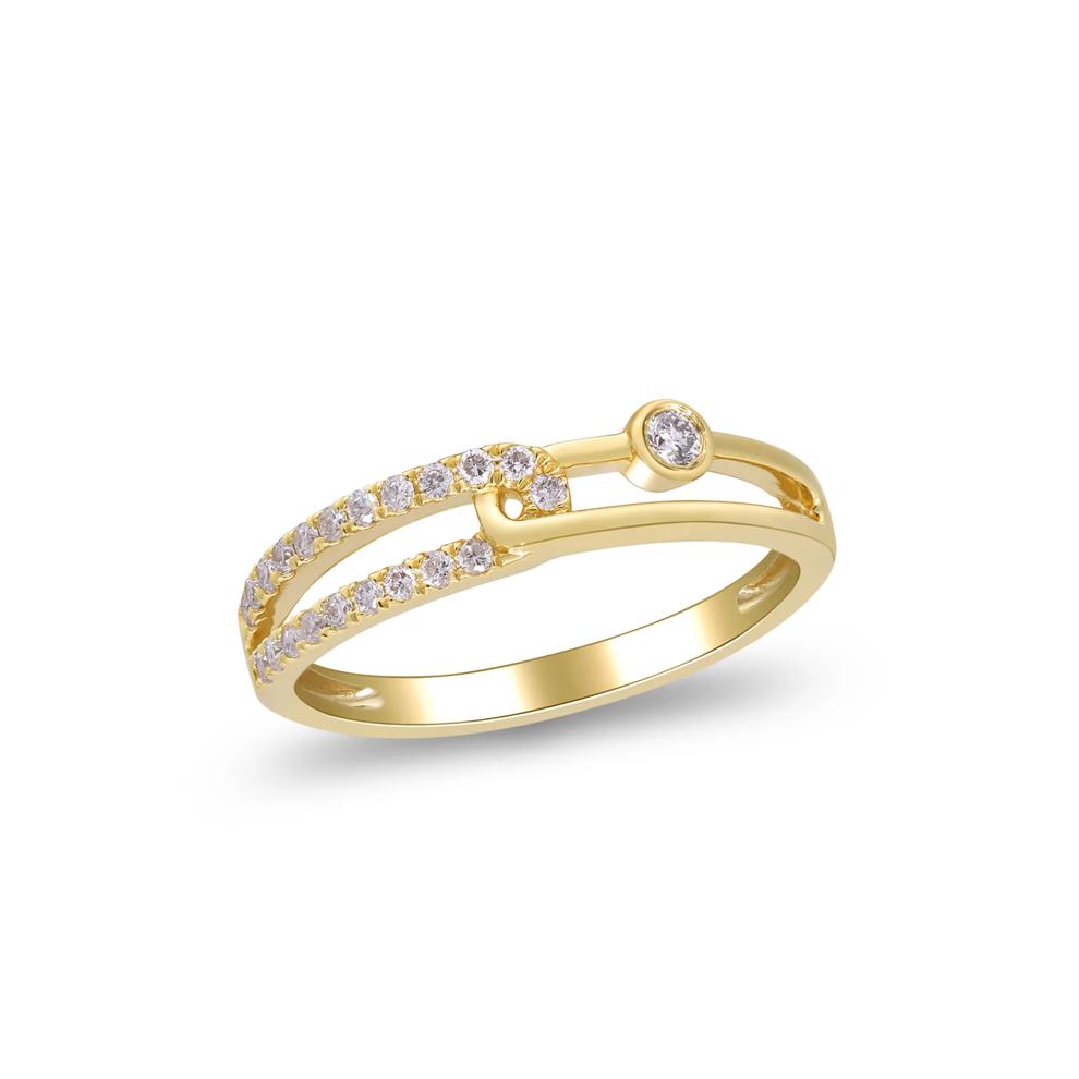 Diamond Interlocking Ring in 10K Yellow Gold (1/5 ct. tw.) – Image 3 of 5