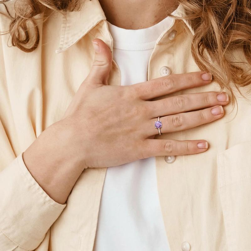 Amethyst Ring in Sterling Silver – Image 5 of 7