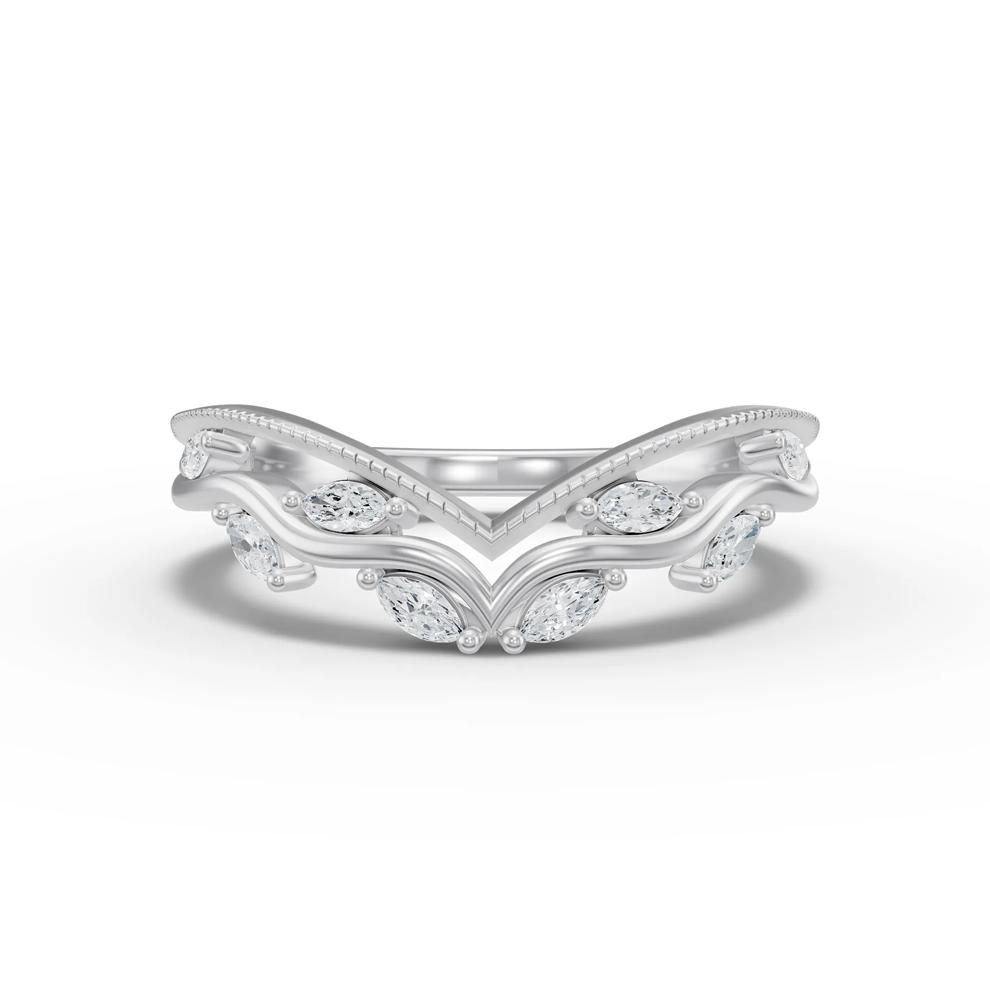Lab Grown Diamond Marquise Contour Anniversary Band in 10K White Gold (1/4 ct. tw.) – Image 1 of 4