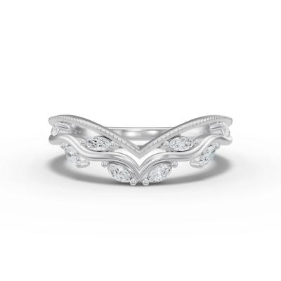 Lab Grown Diamond Marquise Contour Anniversary Band in 10K White Gold (1/4 ct. tw.)