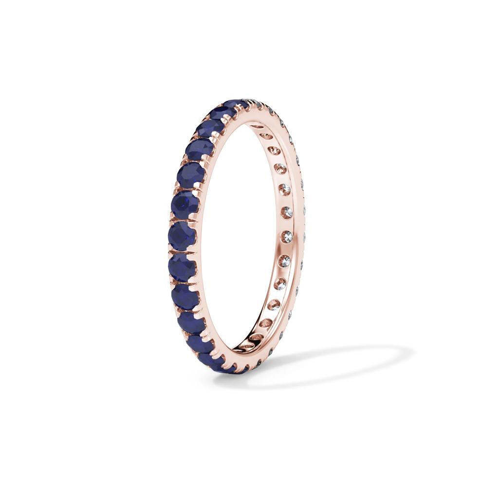 Lab Grown Diamond and Lab-Created Blue Sapphire Eternity Band in 14K Rose Gold (1/2 ct. tw.) – Image 3 of 4