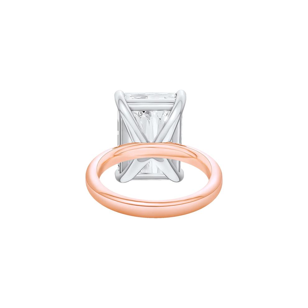 Lab Grown Diamond Radiant-Cut Solitaire Ring in 14K Rose &amp; White Gold (10 ct.) – Image 4 of 4