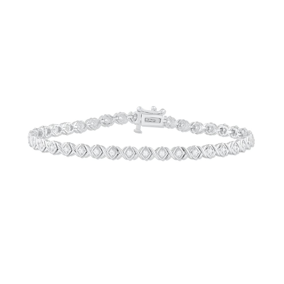 Diamond XO Bracelet in Sterling Silver (1/2 ct. tw.) – Image 1 of 2