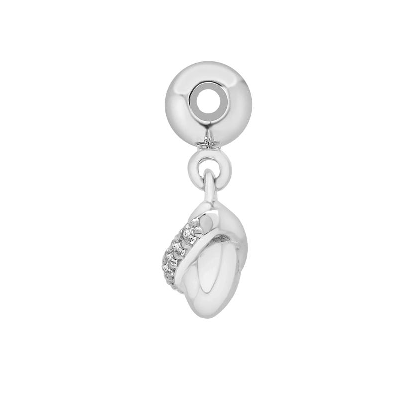 Diamond Accent Saturn Bead Charm in Sterling Silver – Image 2 of 3