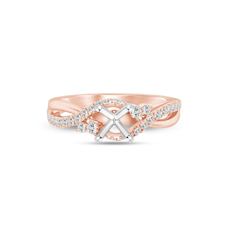 1/3 ct. tw. Round-Cut Diamond Semi-Mount Engagement Ring in 14k Rose Gold &#40;Setting Only&#41; – Image 1 of 6