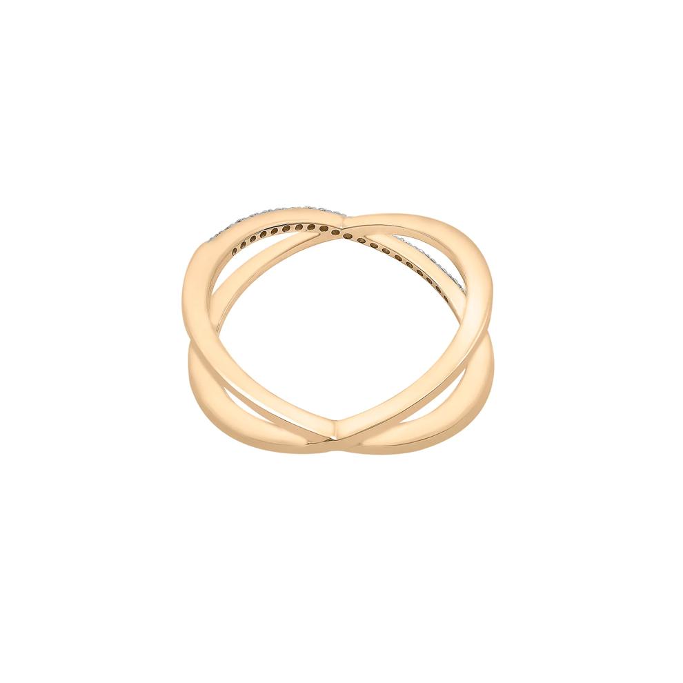 Diamond 'X' Ring in Vermeil (1/10 ct. tw.) – Image 5 of 7