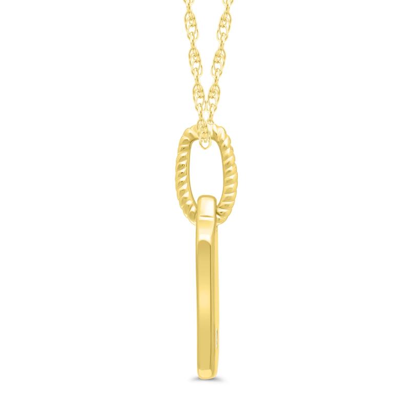 Diamond Accent Tag Pendant in 10K Yellow Gold – Image 2 of 3