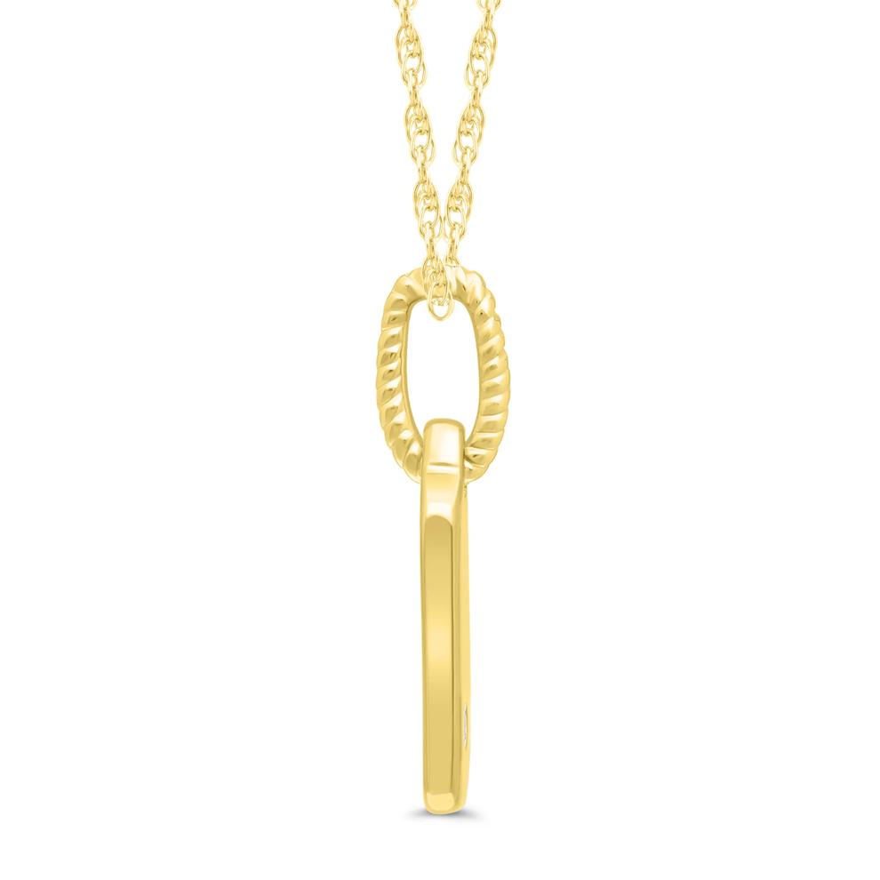 Diamond Accent Tag Pendant in 10K Yellow Gold – Image 2 of 3