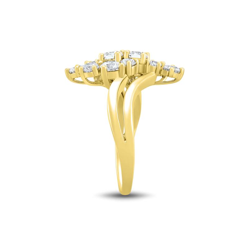 Lab Grown Diamond Journey Cluster Ring in 10K Yellow Gold &#40;1 1/2 ct. tw.&#41; – Image 3 of 3