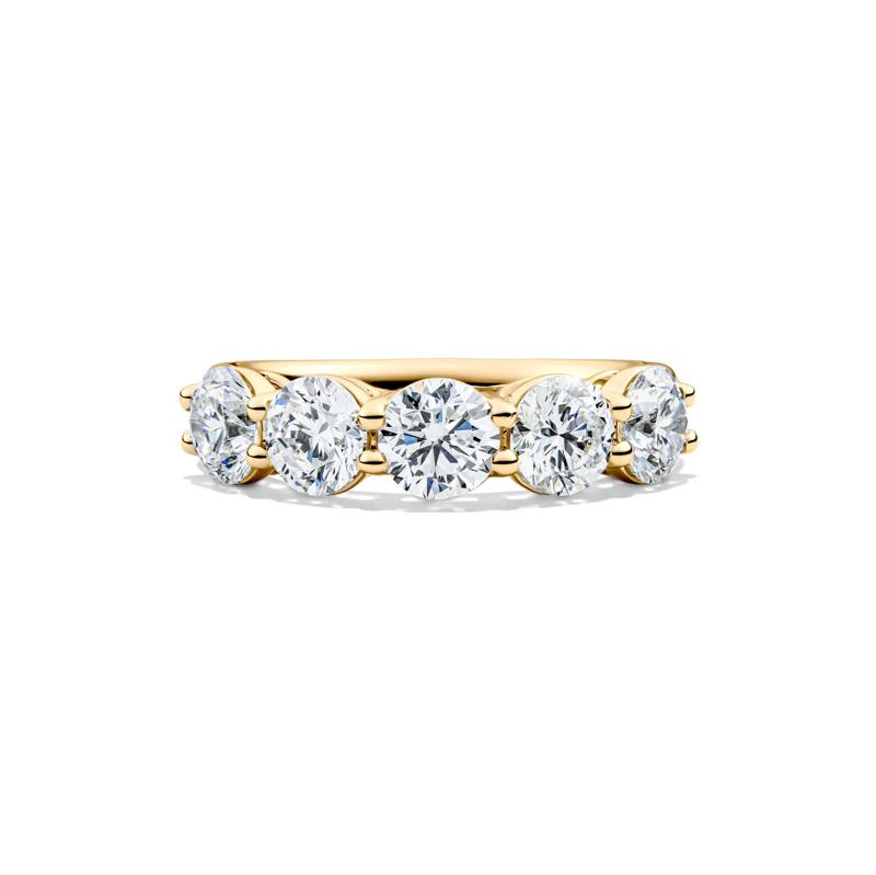 Lab Grown Diamond Five-Stone Anniversary Band in 14K Yellow Gold (3 ct. tw.) – Image 1 of 4