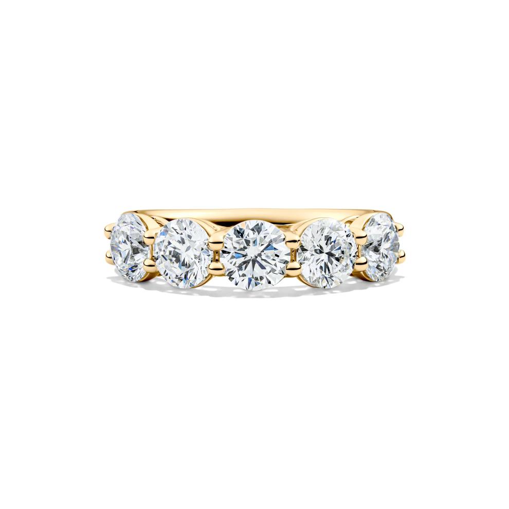 Lab Grown Diamond Five-Stone Anniversary Band in 14K Yellow Gold (3 ct. tw.) – Image 1 of 4