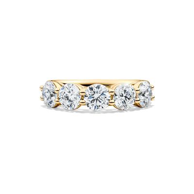 Lab Grown Diamond Five-Stone Round Anniversary Band in 14K Yellow Gold (3 ct. tw.)