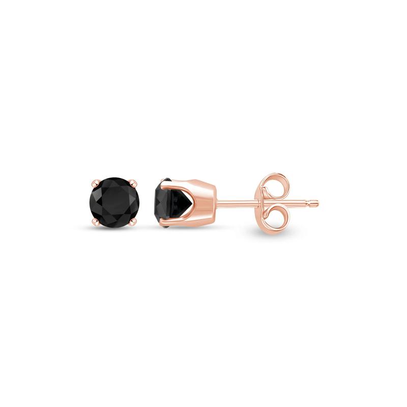 2 ct. tw. Black Diamond Stud Earrings in 14K Rose Gold – Image 1 of 1
