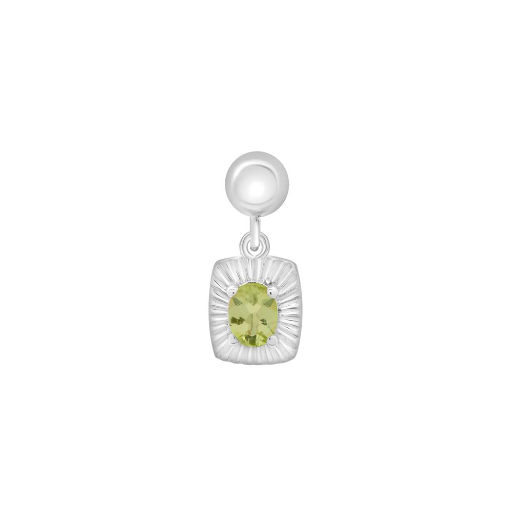 Peridot Medallion Birthstone Bead Charm in Sterling Silver – Image 1 of 3
