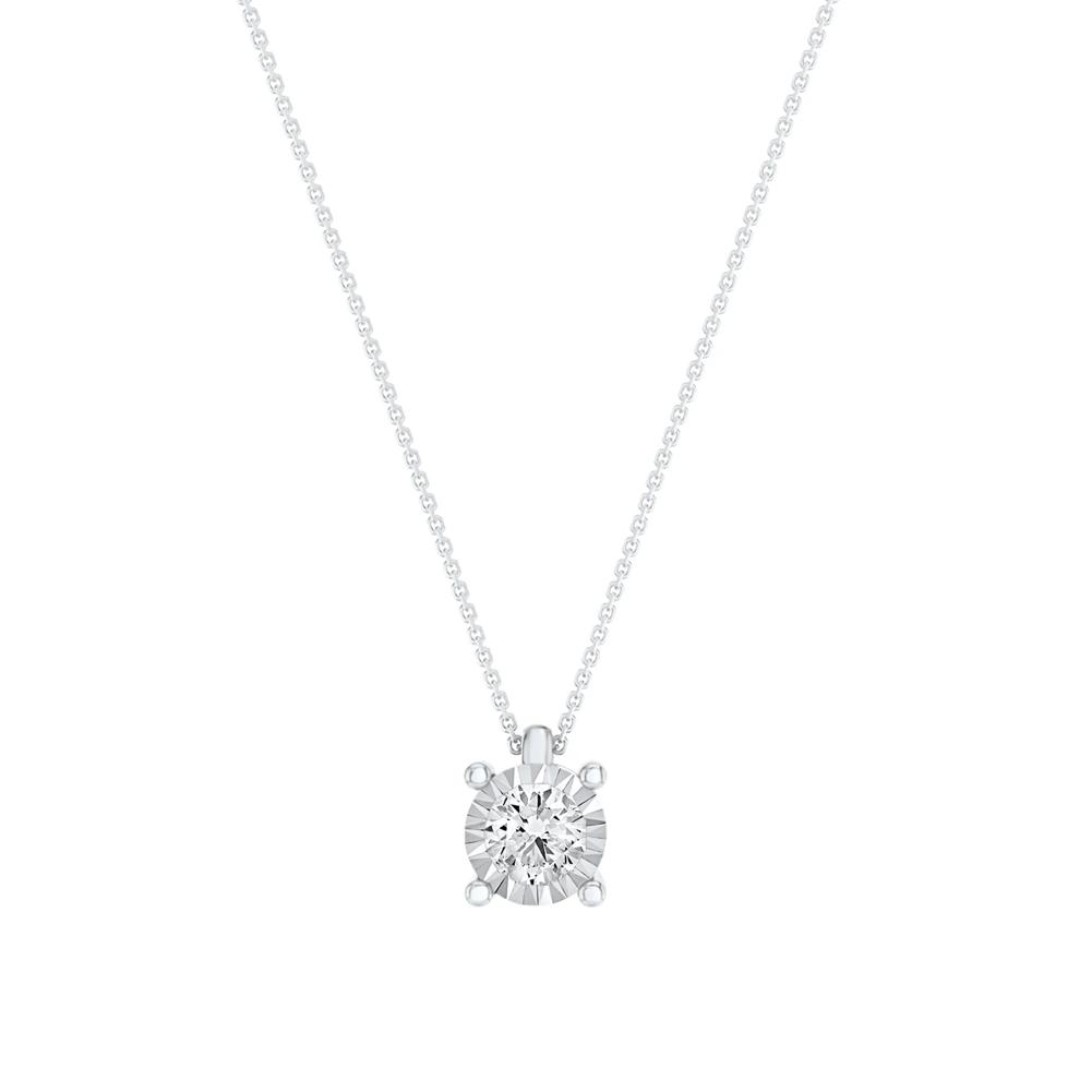 Lab Grown Diamond Illusion Pendant in 10K White Gold (1/2 ct. tw. ) – Image 1 of 3