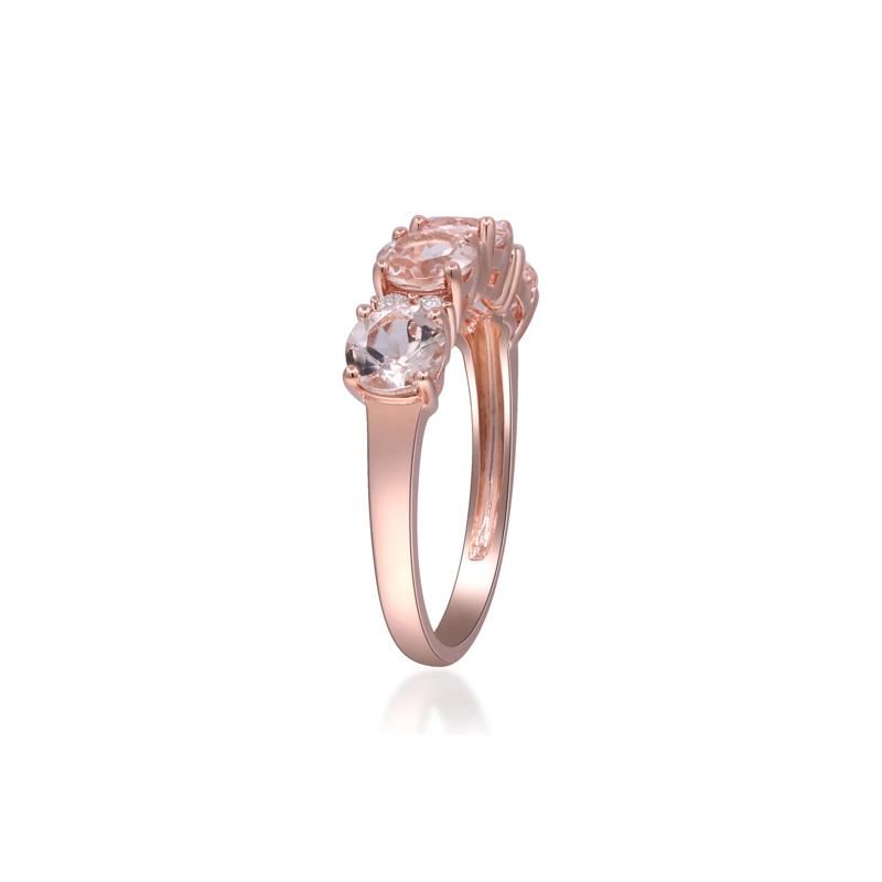 Morganite &amp; Diamond Ring in 10K Rose Gold &#40;1/10 ct. tw.&#41; – Image 3 of 5