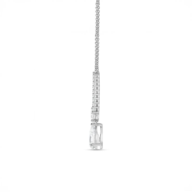 Lab Grown Diamond V-Shape Drop Necklace in 14K White Gold &#40;3 ct. tw.&#41; – Image 2 of 3