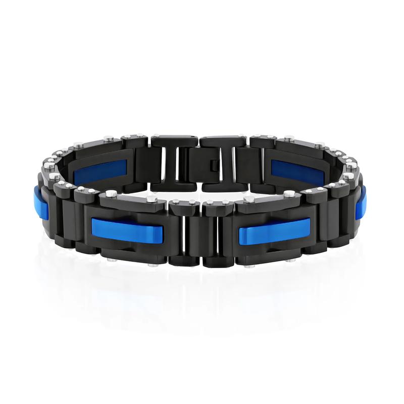 STNSTL BLK and BLU PVD 8.5&quot; BRC – Image 1 of 2
