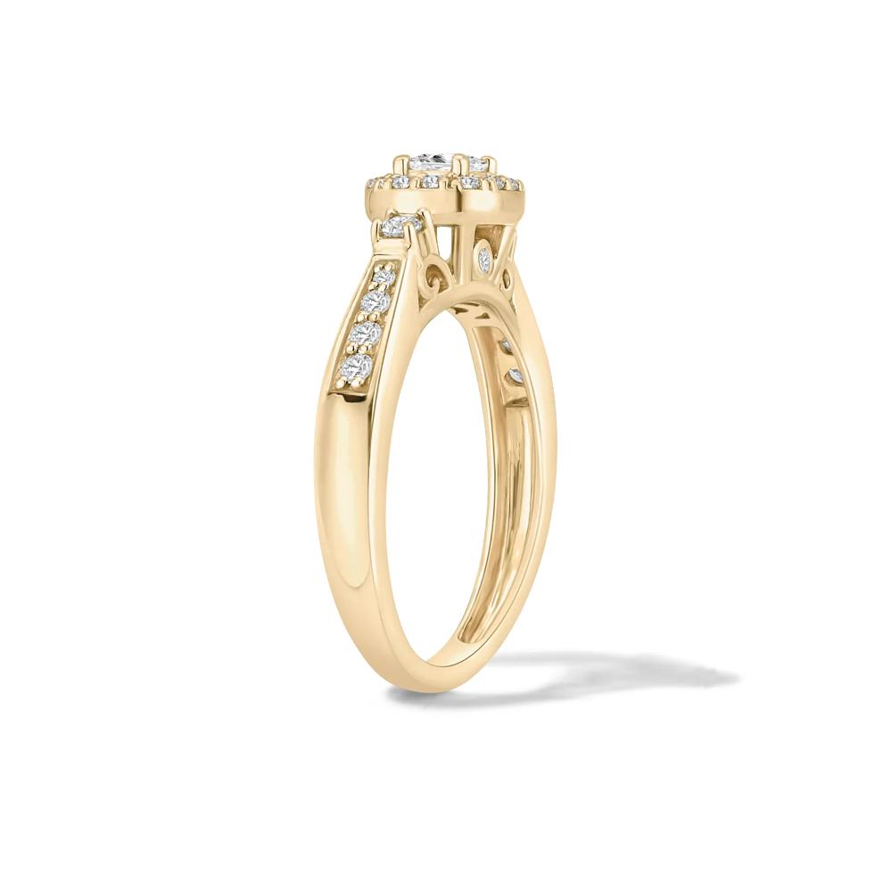 Diamond Princess-Cut Center Engagement Ring in 10K Yellow Gold (1/2 ct. tw.) – Image 3 of 4
