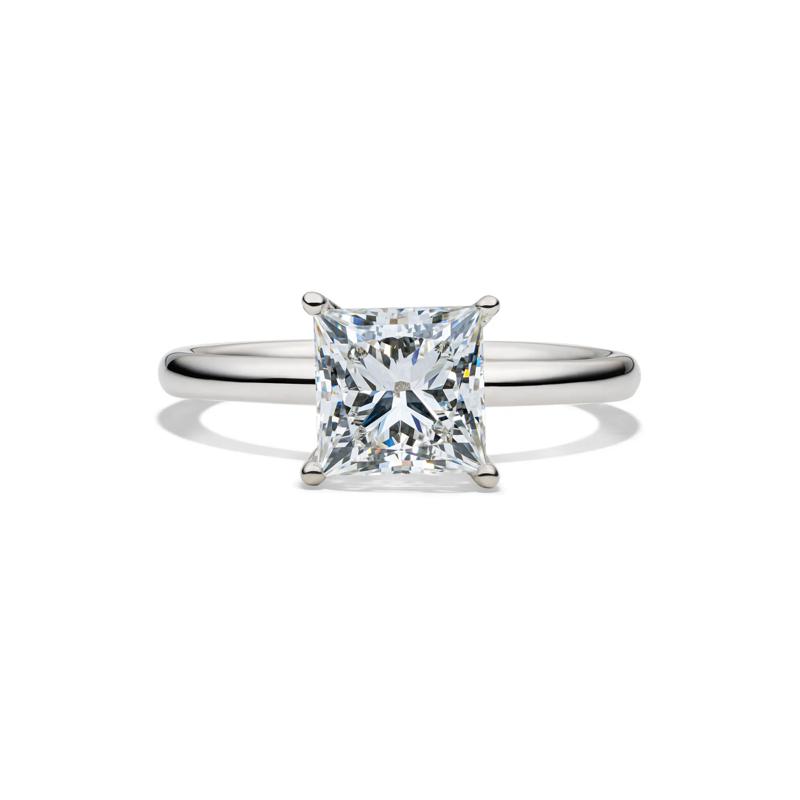 Lab Grown Diamond Princess-Cut Solitaire Engagement Ring in Platinum &#40;2 ct.&#41; – Image 1 of 4