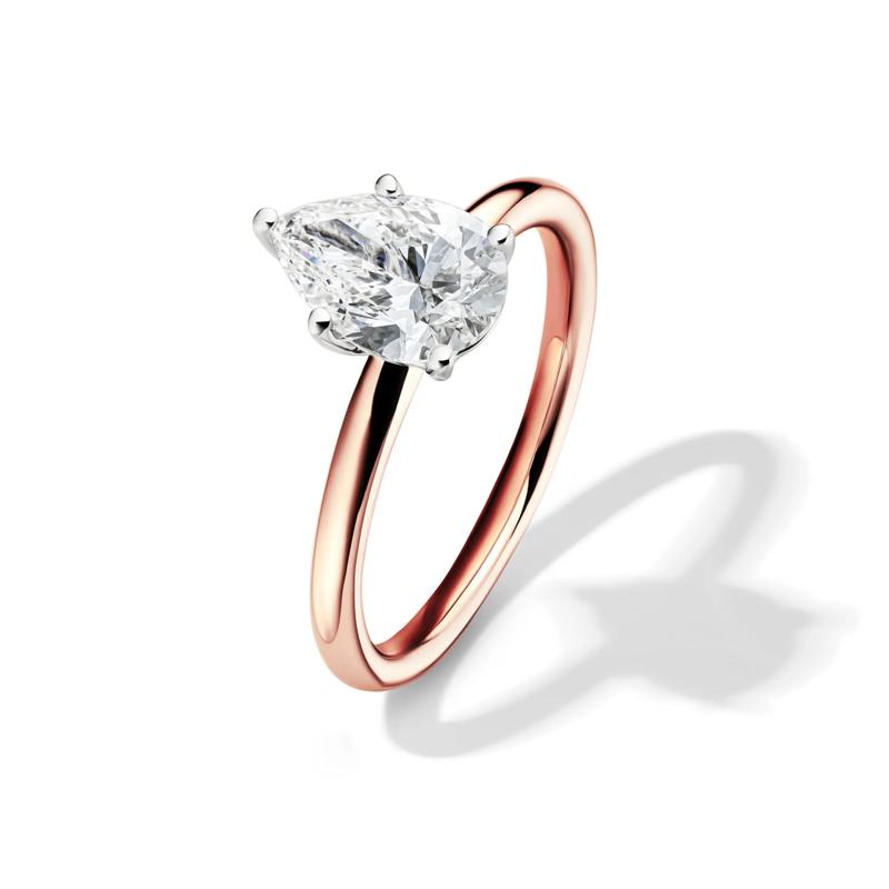 Lab Grown Diamond Pear-Shaped Solitaire Engagement Ring in 14K Rose Gold &#40;1 1/2 ct.&#41; – Image 4 of 4