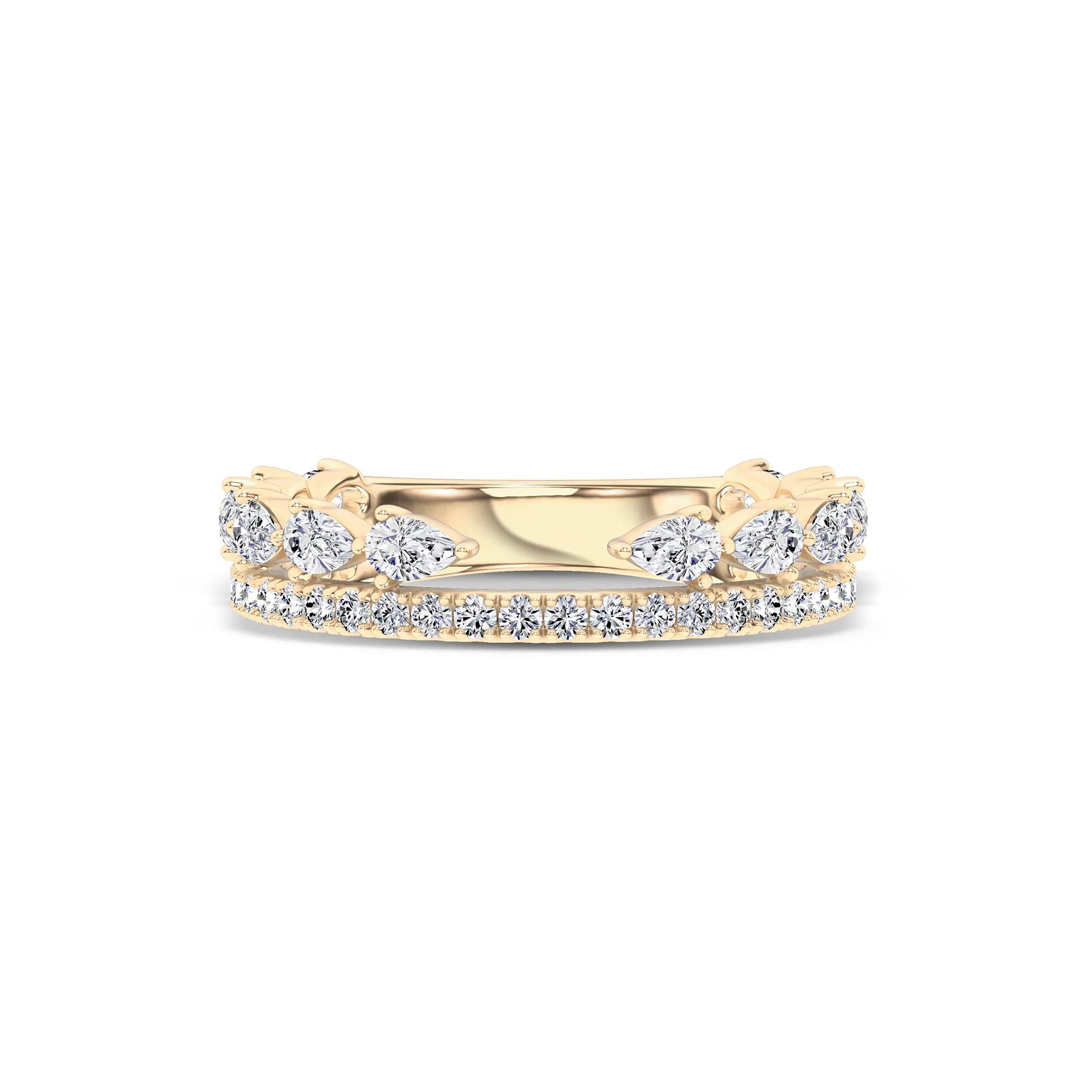 Lab Grown Diamond Double Row Band in 14K Gold