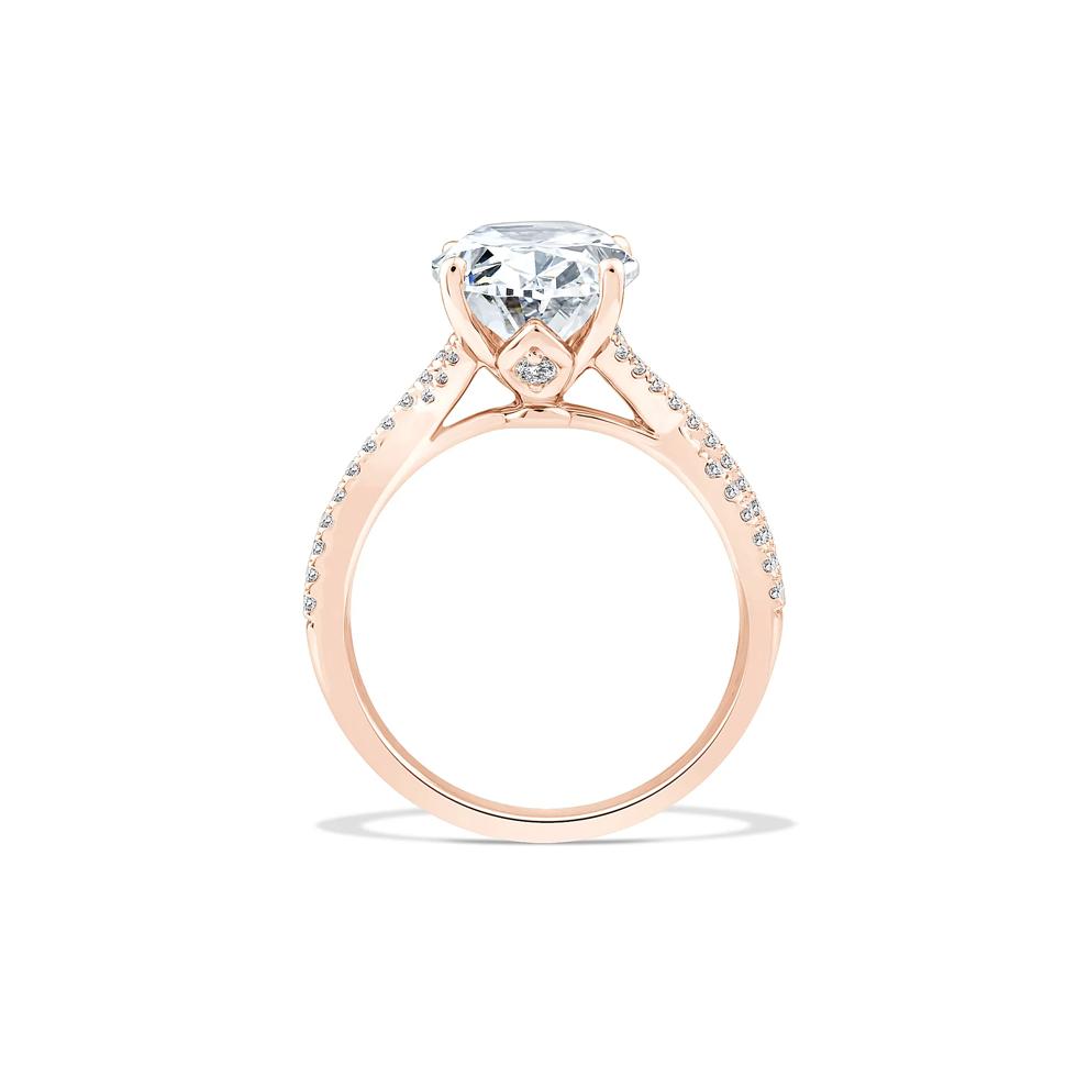 Lab Grown Diamond Oval-Shaped Engagement Ring in 18K Rose Gold (3 1/3 ct. tw.) – Image 2 of 4