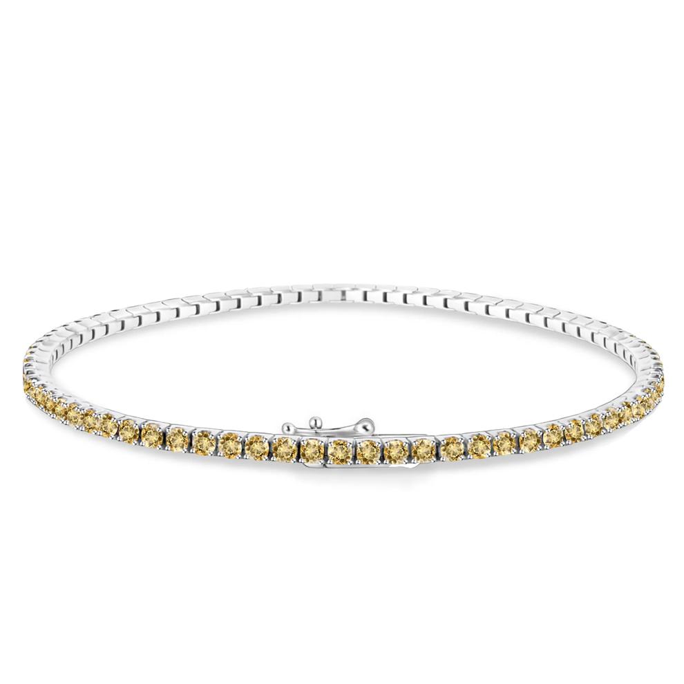 Citrine Stack Bracelet in Sterling Silver, 2MM, 7" – Image 2 of 2