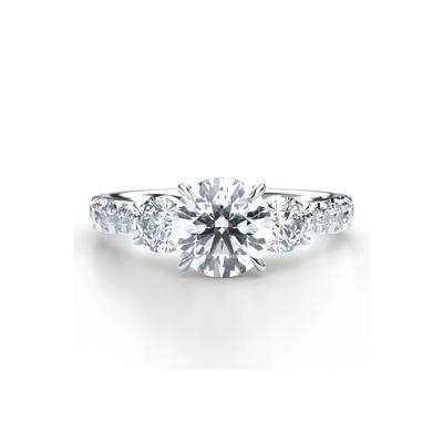 Lab Grown Diamond Three-Stone Engagement Ring in 14K Gold