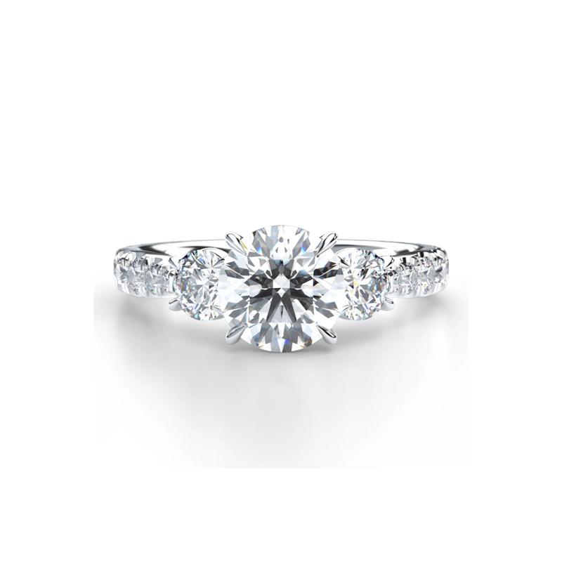 Lab Grown Diamond Three-Stone Engagement Ring in 14K Gold – Image 1 of 1