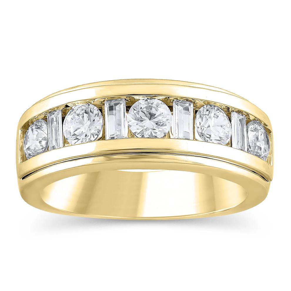 Men's Lab Grown Diamond Channel Band in 10K Yellow Gold (2 ct. tw.) – Image 1 of 3