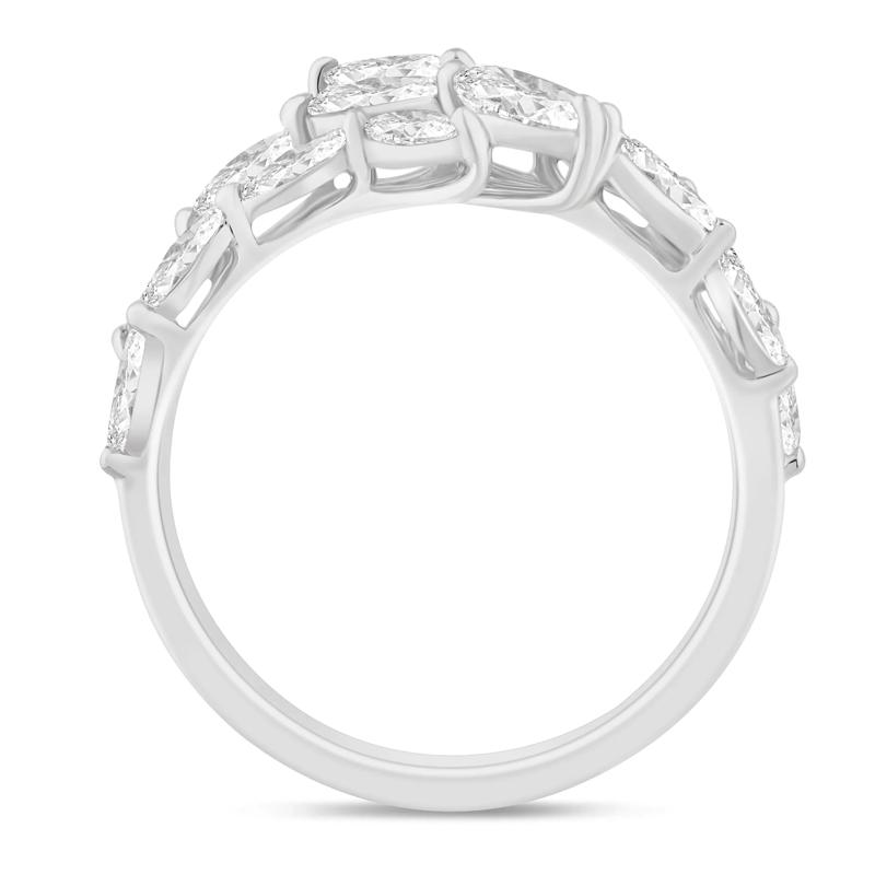 Lab Grown Diamond Round &amp; Marquise-Cut Bypass Ring in 14K White Gold &#40;1 ct. tw.&#41; – Image 2 of 3