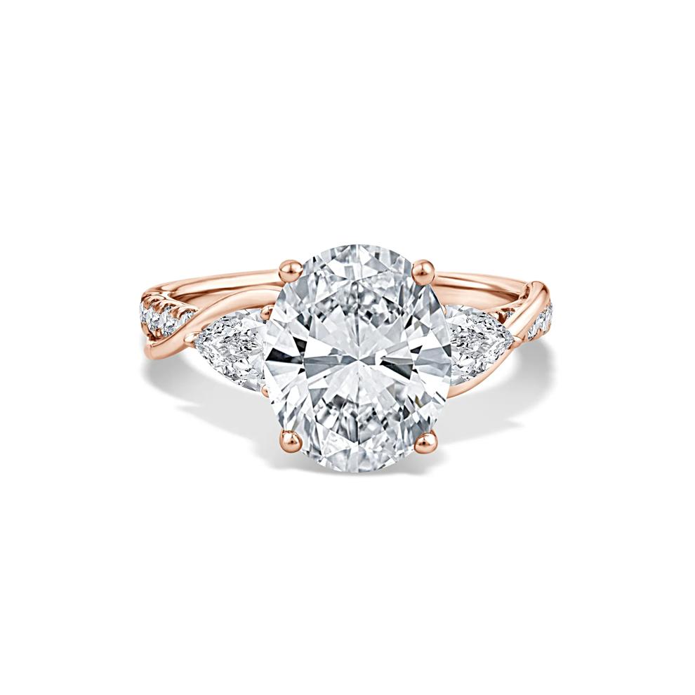 Lab Grown Diamond Oval Engagement Ring in 18K Rose Gold (3 7/8 ct. tw.) – Image 1 of 4