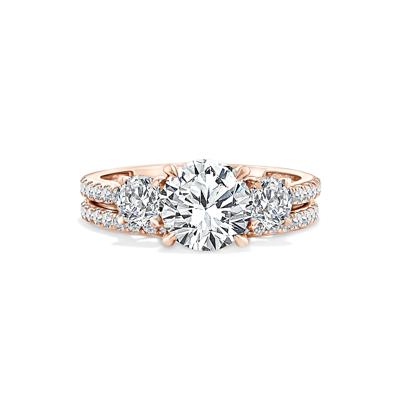 Lab Grown Diamond Three-Stone Engagement Set in 10K Gold