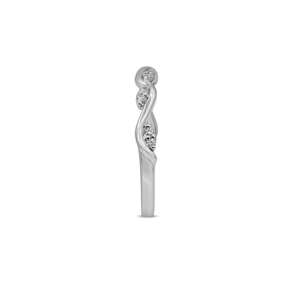 Diamond Stacking Ring with Waves in 10K White Gold (1/8 ct. tw.) – Image 3 of 3
