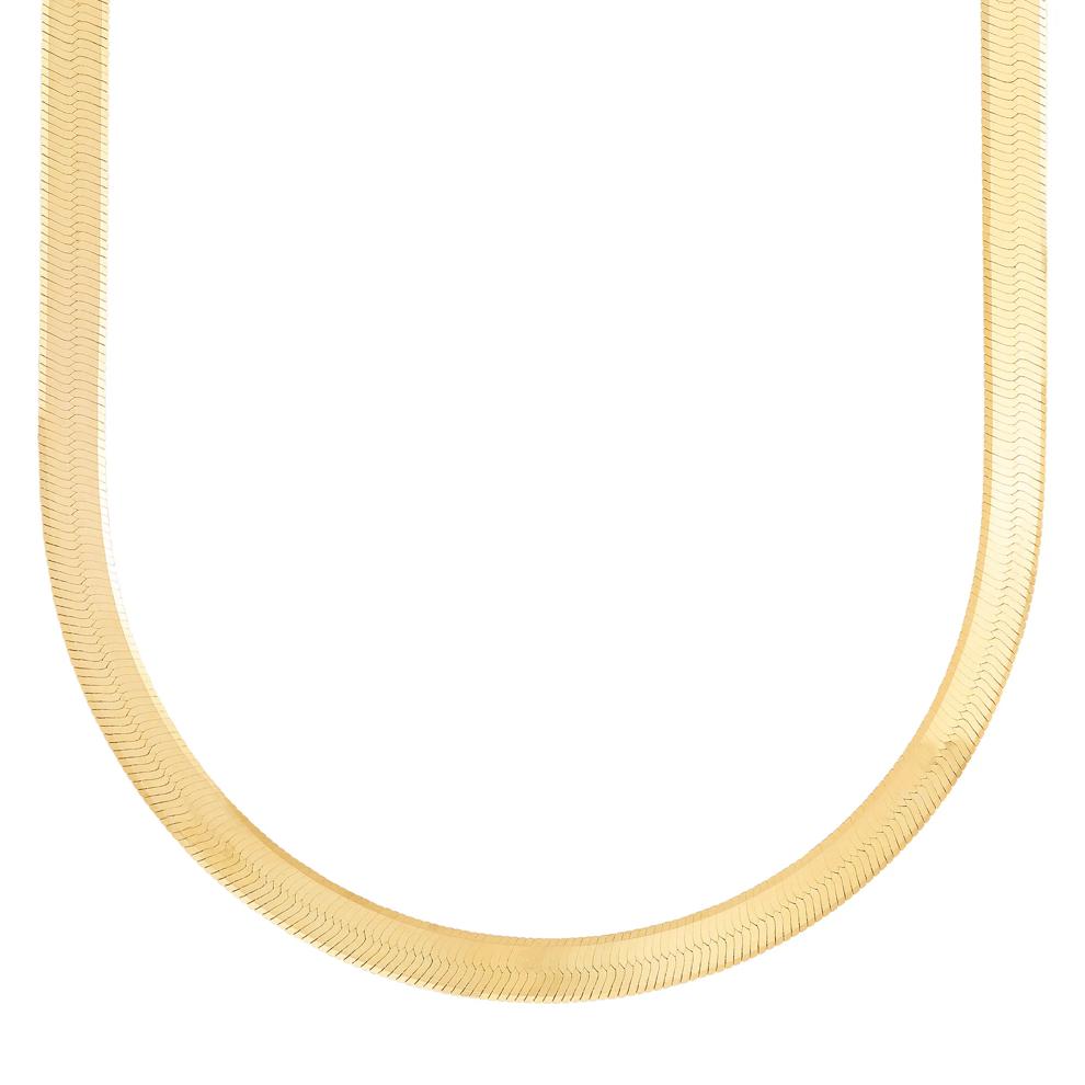 Textured Herringbone Chain in 14K Yellow Gold – Image 4 of 6