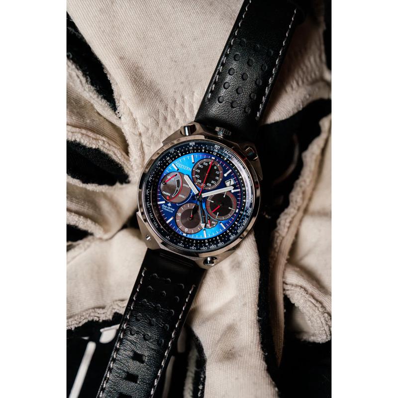 Men&#39;s Promaster Tsuno Chrono Racer Watch in Black Leather and Titanium, 44MM – Image 4 of 6